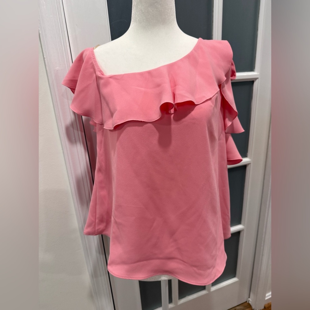 NWT pink asymmetrical blouse size s